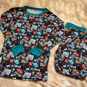 Teal and Multicolor Kids Pajama Set